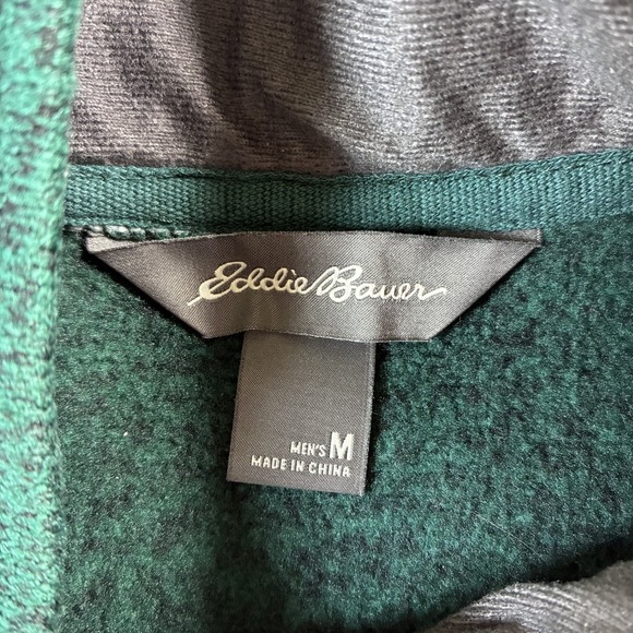 Eddie Bauer 1/4 Zip Radiator Pullover‎ Men's Sz Med Sweater Fleece Heather Green - Picture 4 of 16